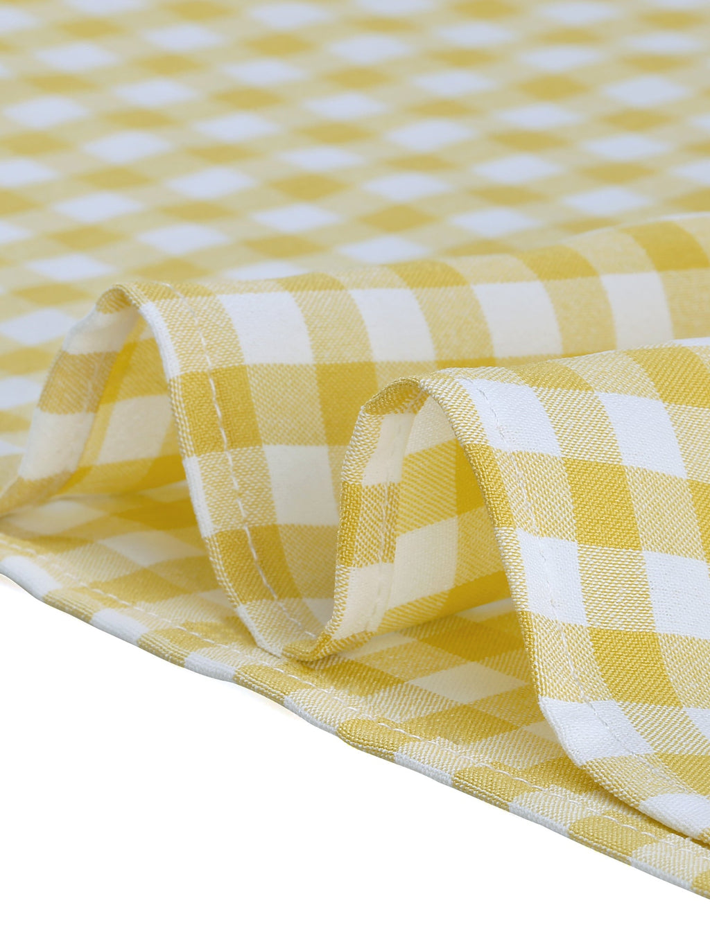 Summer Ruffle Neck Lace Panel Short Sleeve Check Gingham Dress