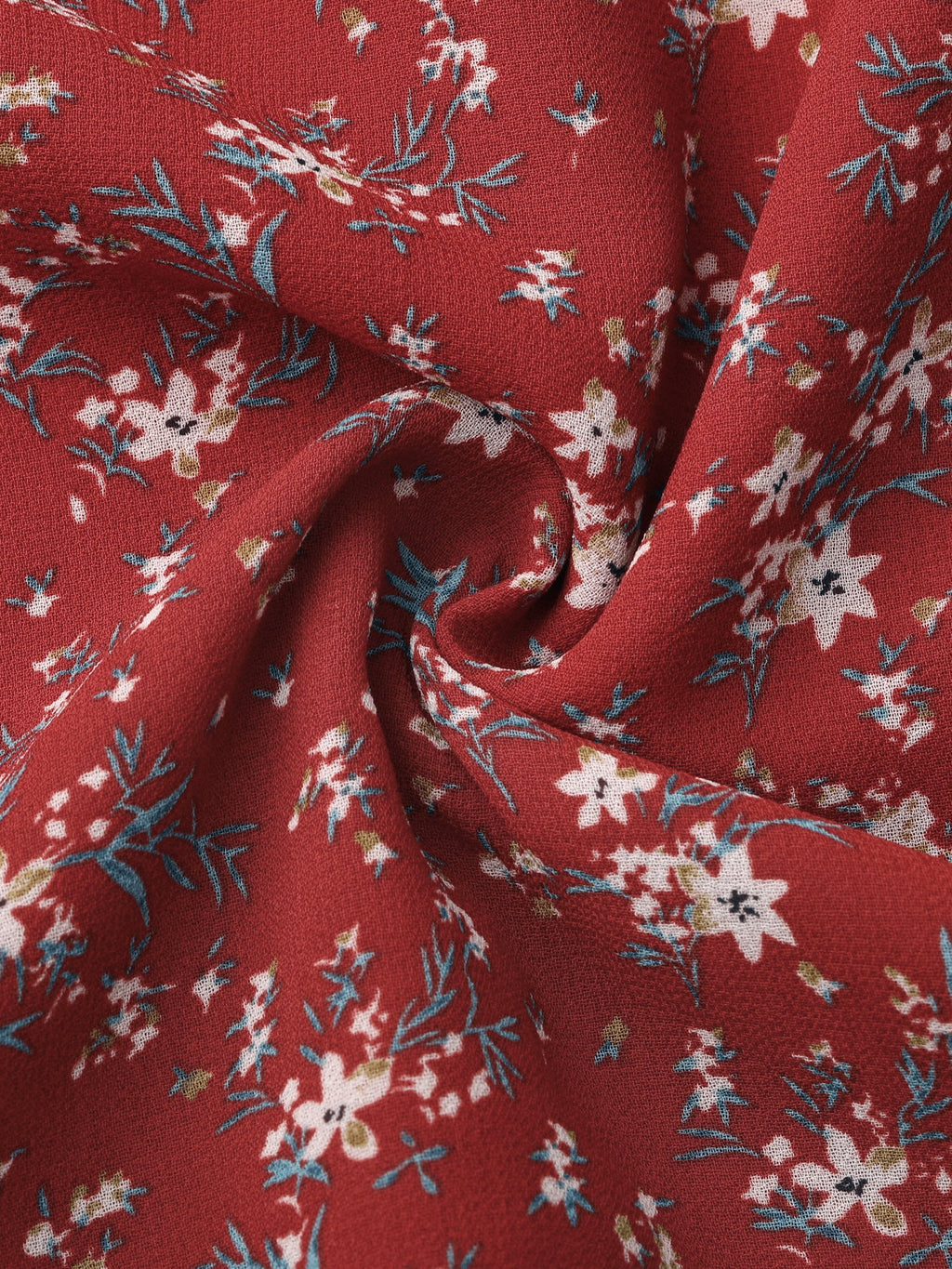 Ruffle Sleeve V Neck Above Knee A-Line Floral Chiffon Dress