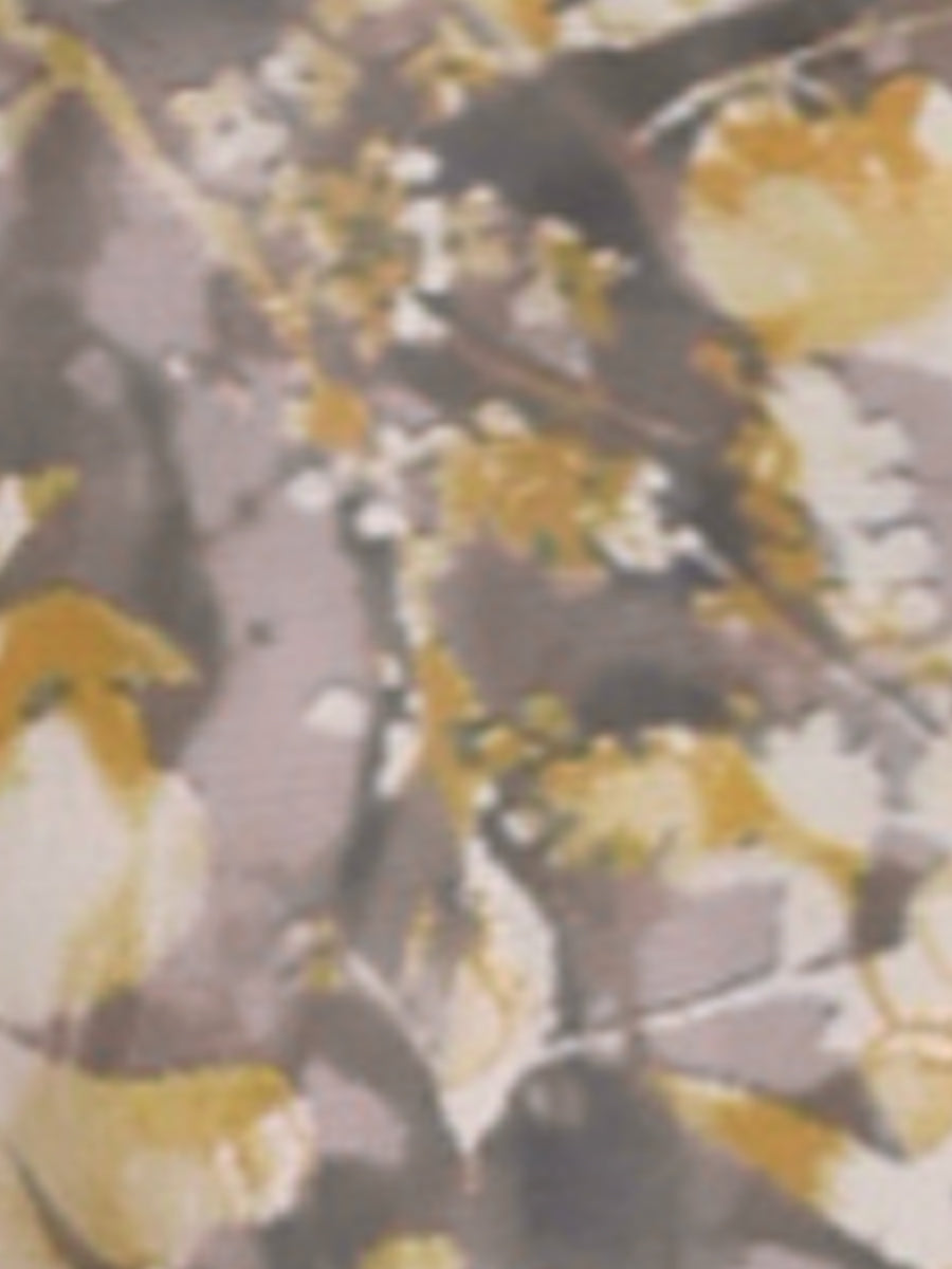 Ruffle Sleeve V Neck Above Knee A-Line Floral Chiffon Dress