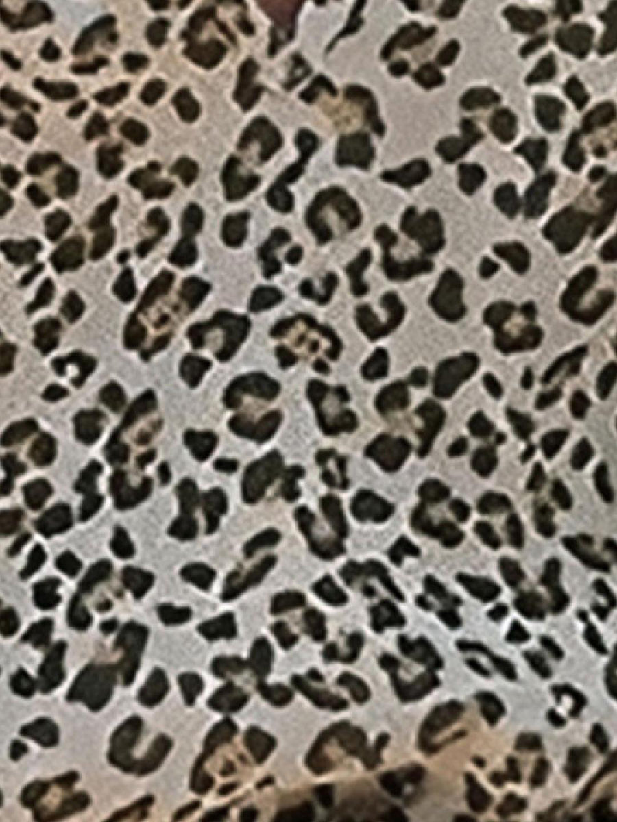 Leopard V Neck Smocked Ruffled Tiered Mini Dress